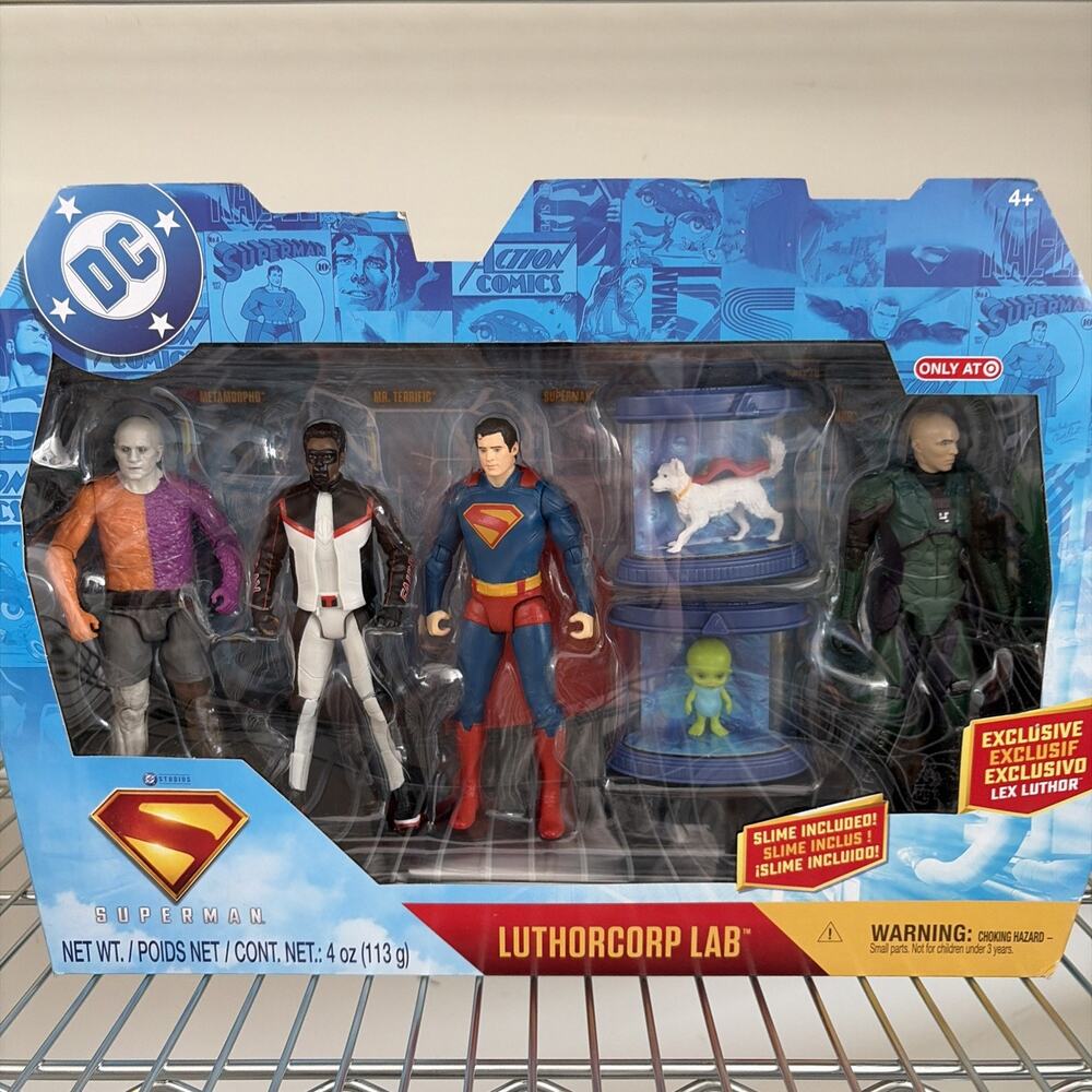 DC Comics Superman Luthocorp Lab 4 Action Figure Set NEW